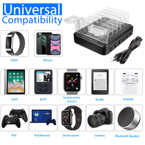 Station de charge pour plusieurs appareils, station de charge <span class=keywords><strong>multiple</strong></span> 60W avec 6 ports USB Organisateur multi-<span class=keywords><strong>chargeur</strong></span> rapide pour iPhone - Product Image 4