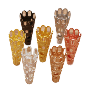 Plateau à <span class=keywords><strong>henné</strong></span> en tube creux plaqué cuivre, 7 couleurs, 22 mm de long, accessoires DIY, vente en gros - Product Image 3