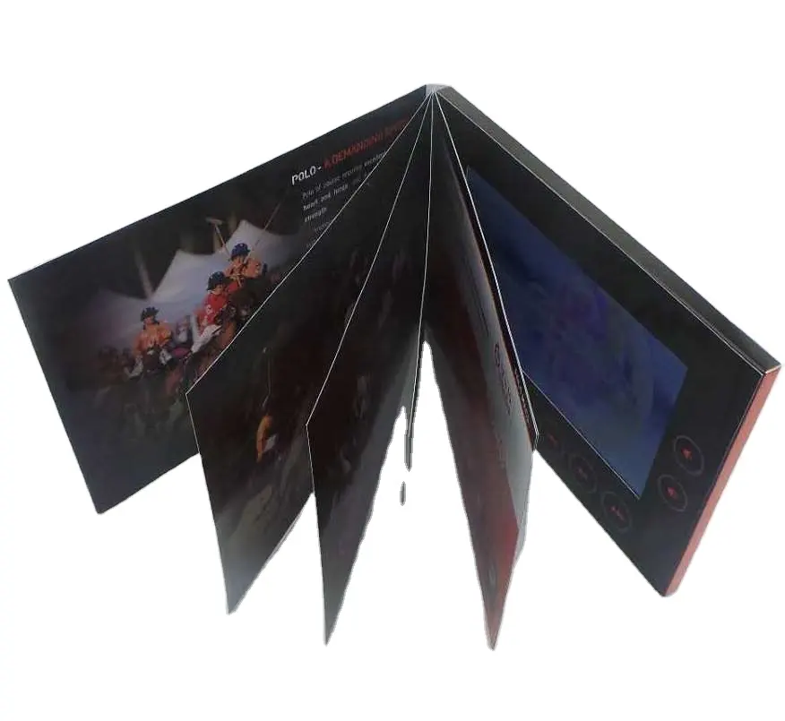 Display di Marketing LCD digitali personalizzabili con varie dimensioni dello schermo per libri di Brochure Video e stampa di alta qualità
