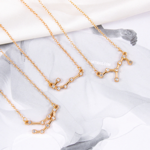 Stella segno zodiacale 12 costellazioni collane fascino di cristallo oro argento catena girocollo collane per regalo di compleanno gioielli donna - Product Image 6