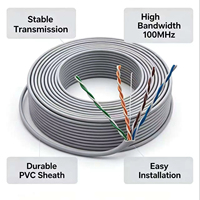 Cable de Red Cat5e Sólido de 23 AWG, Azul/Blanco/Negro/Blanco, PVC PE, 300 m, 24 Hilos, UTP/FTP/SFTP, Embalaje para Uso en Telecomunicaciones, CE, de Fábrica China