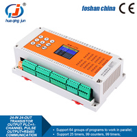 Huaqingjun 24 entradas 24 salidas de transistor PLC Salida de pulso de 1 canal Controlador PLC RS485 Modbus para automatización IoT