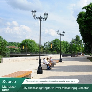 Farola de Jardín de Hierro para Exteriores con Pantalla de Vidrio LED, Luz Blanca Cálida de 2700K, IP65, Bombilla A19 No Desmontable, AC 220V, Sensor de Movimiento, Energía Solar - Product Image 5