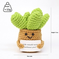 Poupée en coton crochetée à la main en forme d'abeille en pot, motif dessin animé, avec broderie de pomme de terre, finition positive, cadeaux, carte, broderie au point de croix, travaux d'aiguille