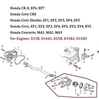 Motorkühlmittel-Thermostat gehäuse 19320-PM3-000 Für Honda CR-X 87-92 Civic Concerto Integra D15B 19320 PM3 010 19311-PM3-000