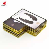 Jeu de cartes de tarot personnalisées en or 78 pour débutants, cartes à jouer en plastique PVC avec guide et emballage en boîte