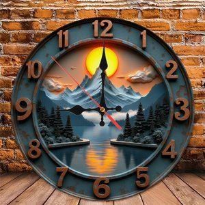 Round Wooden Wall <b>Clock</b> 25x25Cm Vintage Silent Non Ticking Living Room Bedroom Decor <b>Clock</b> - Product Image 4