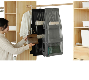 Gran oferta, organizador funcional, bolsa de almacenamiento colgante plegable de 6 bolsillos y 8 bolsillos <span class=keywords><strong>para</strong></span> <span class=keywords><strong>armario</strong></span>, bolsos, <span class=keywords><strong>zapatos</strong></span>, monedero, ropa - Product Image 2