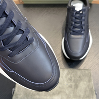 Sneakers en cuir pleine fleur de luxe pour hommes, style Old Money