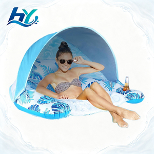 Promotion : Chaise longue gonflable flottante avec auvent pour piscine, jouet de fête aquatique, matelas pneumatique, bouées de piscine haute visibilité - Product Image 1