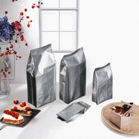 Sacs en aluminium Mylar personnalisés en gros, à fond carré, scellés sur trois côtés, biodégradables, épaisseur 0,1 mm, thermoscellables, estampage à chaud