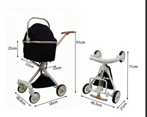 Carrinho de Transporte para Animais de Estimação Mamago 701 Dobrável com 4 Rodas em Liga de Alumínio para Cães e Gatos - Leve, Dobrável com Uma Mão, Capacidade de 15kg, Lavável e Aprovado para Companhias Aéreas - Product Image 5