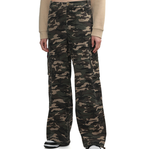 Fabricación personalizada <span class=keywords><strong>mujeres</strong></span> Hip Pop holgado camuflaje High Street <span class=keywords><strong>pantalones</strong></span> de pierna ancha sueltos bolsillo de carga mono liso <span class=keywords><strong>para</strong></span> <span class=keywords><strong>mujeres</strong></span> - Product Image 4