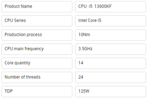 Nuevo y Original Procesador de Escritorio I5-13600KF 3.50 GHz 125 W CPU de Alto Rendimiento Ofrece una Potencia de Procesamiento Excepcional para Multitarea - Product Image 5