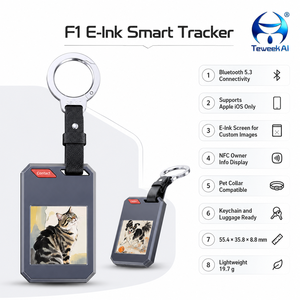 Traceur GPS sans fil F1 avec écran E-Ink, NFC pour informations du propriétaire, étanchéité IP65, pour clés, sacs et colliers d'animaux - Product Image 3