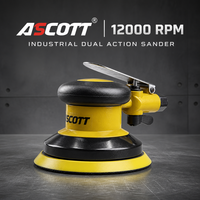 Ponceuse orbitale pneumatique professionnelle ASCOTT 5 pouces 10500 tr/min, polisseuse à air double action pour finition de carrosserie automobile et métaux, fixation auto-agrippante