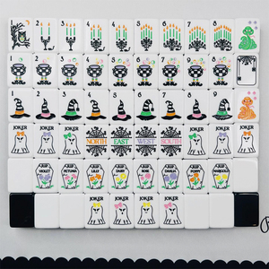 OEM ODM Luxury Halloween <strong>Hocus</strong> <strong>Pocus</strong> American Mahjong Set 160-Piece 2-Layer Engraved Acrylic Tiles for Seasonal Gatherings - Product Image 1
