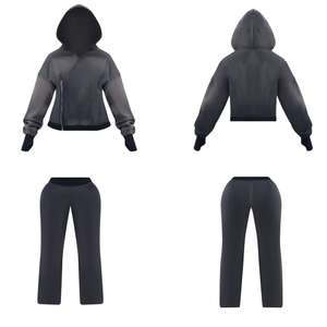 Veste à capuche et pantalon de survêtement en coton polaire épais personnalisés par OEM Jogger Tracksuit 2 Ensemble de deux pièces Vêtements d'hiver pour femmes - Product Image 1