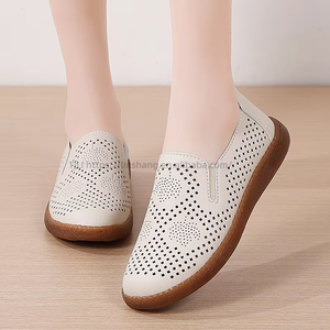 Women's <b>Shoes</b> New Summer Hollow-Out Design <b>Soft</b>-Soled Cow Tendon <b>Shoes</b> That Are Comfortable Versatile for Mothers - Product Image 1