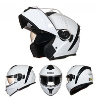 Casque de moto modulaire intégral certifié DOT - Conception rabattable avec visière double pour adultes hommes et femmes