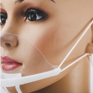 Masque transparent anti-gouttelettes, hygiénique, avec attaches élastiques réglables pour la restauration et la cuisine - Product Image 5
