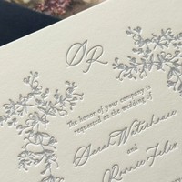 Invitaciones de Boda Elegantes Personalizadas en Papel de Algodón de Lujo, Impresas en Letterpress, con Diseño Personalizado en Relieve y Sobre