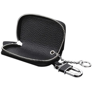 Organizador de Llaves de Cuero para Hombre y Mujer, Ligero, Negro, para Llaves de Auto, Llaves de Casa, Cartera Pequeña y Objetos Esenciales - Product Image 3