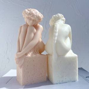 Virgo <strong>Christel</strong> Marott Zodiac Figurine Candle Silicone Mould Female Nude Zodiac Candle Mold Lady Wax Mold Home Decor - Product Image 1
