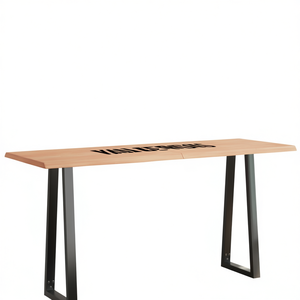 Solid Oak Wood Dining <b>Table</b> 63 X 24 Inches Foldable Rectangular Metal Legs Modern Minimalist Design Home Furniture - Product Image 1