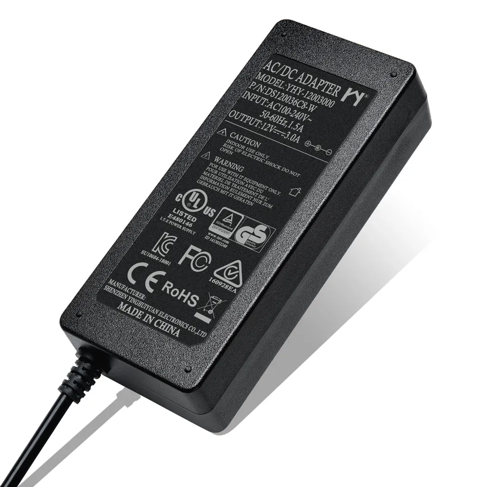 Charger Plug Ac Dc 36 Watt Adaptor Output 12V-3A 12 Vdc 3 Amp Switching Power Supply 12V 3A 36W Power Adapter Ce Ul Saa Pse