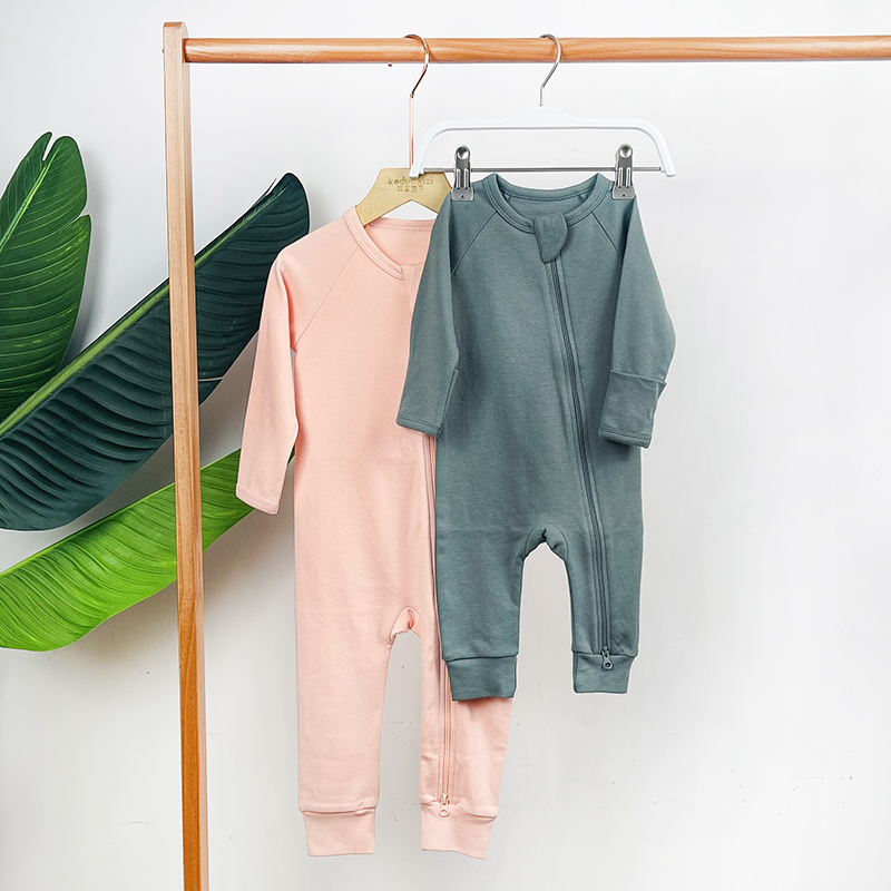 organic cotton baby zipper romper