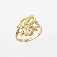 Anello da dito con lettera iniziale con anello con pepita in oro con lettere personalizzate con anello con nome regalo anelli in argento Sterling S925