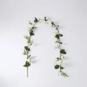 <span class=keywords><strong>Guirlande</strong></span> de roses artificielles à tige robuste avec feuilles vertes, <span class=keywords><strong>guirlande</strong></span> murale pour la maison et les mariages - Product Image 6