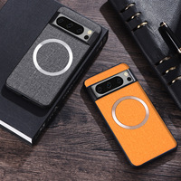 Étui de téléphone portable en cuir PU magnétique à texture tissée couleur unie pour Google Pixel 9 10 Pro 6-8, protection intégrale