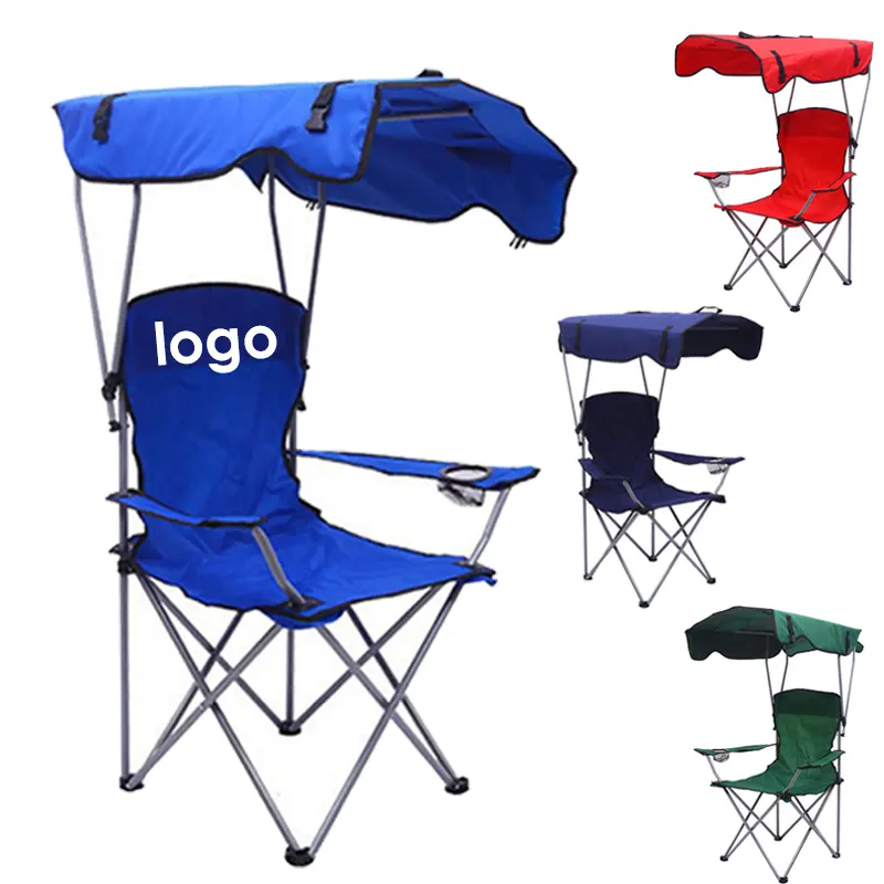 Factory Direct Sales Outdoor Foldable Backpack Portable Folding Camping Beach Chair With Sunshade Canopy