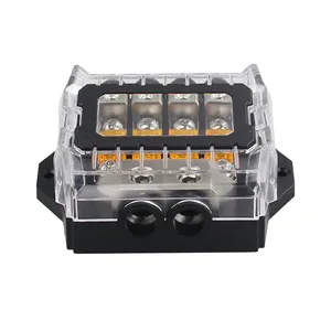 4 Way Mini Anl Fuse Distribution Block Auto Fuse Box Automotive Car Audio Fuse Holder 2x0GA IN 4x4GA OUT