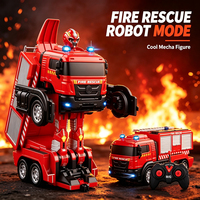 Promo Panas 2IN1 Mobil Pemadam Kebakaran Remote Control, Mainan Robot RC Deformasi Satu Sentuhan Dengan Fungsi Semprotan Air untuk Anak-Anak