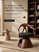 Bentwood Hunde- & Katzenbett, 360° drehbarer Haustier-Relaxsessel, Luxuriöses Skulpturales Haustiermöbel für den Innenbereich