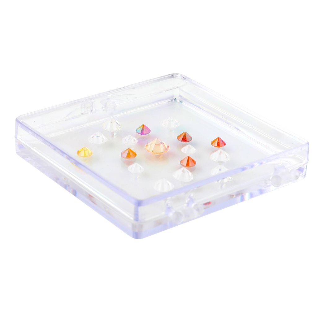 Boîte De Rangement Transparente 12 Pièces Pour Bijoux Et Gemmes - Conteneurs Carrés Avec Couvercle