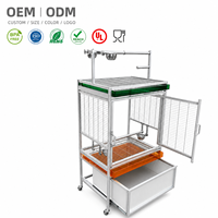 Papageienkäfig mit Spielstand, Edelstahlschale, Vordertür und mobiler Basis – Vogelkäfig mit Ständer