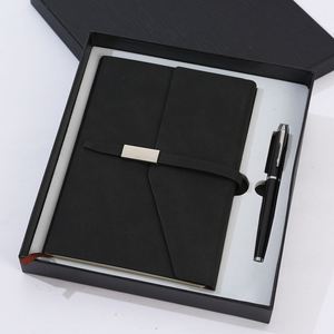 Cadeaux promotionnels, logo personnalisé, coffret cadeau d'entreprise de luxe, carnet en cuir PU A5 avec stylo et porte-clés - Product Image 1