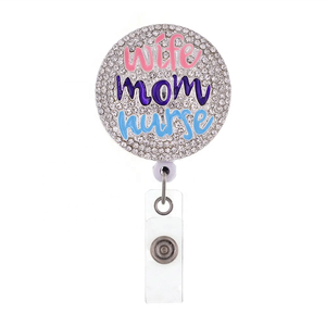 Y tế Rhinestone kim loại có thể thu vào người giữ huy hiệu Tự Kỷ nhận thức chà cuộc sống huy hiệu <span class=keywords><strong>Reel</strong></span> cho trang trí đồng phục - Product Image 3