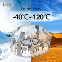 Tente igloo extérieure sur mesure 3,8 m, tente transparente en PC, tente dôme imperméable pour café décontracté
