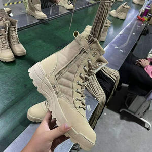 Bottes de sécurité de sport jungle, couleur beige, fabrication directe, fermeture éclair latérale, embout en acier intégré - Product Image 6