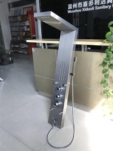 Columna de <span class=keywords><strong>Ducha</strong></span> de Vapor con Lluvia y Masaje, Moderna, de Madera de Bambú, con Panel de Acero Inoxidable 304 - Product Image 3