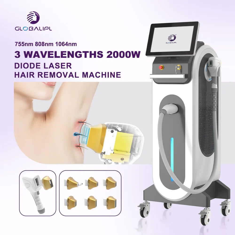 High Power High Quality professional 755 808 1064nm combination diode laser hair removal machine