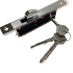 Serrure à mortaise pour porte de magasin, crochet, aluminium, double cylindre, ensemble de serrures pour portes d'entrée de magasin - Product Image 3