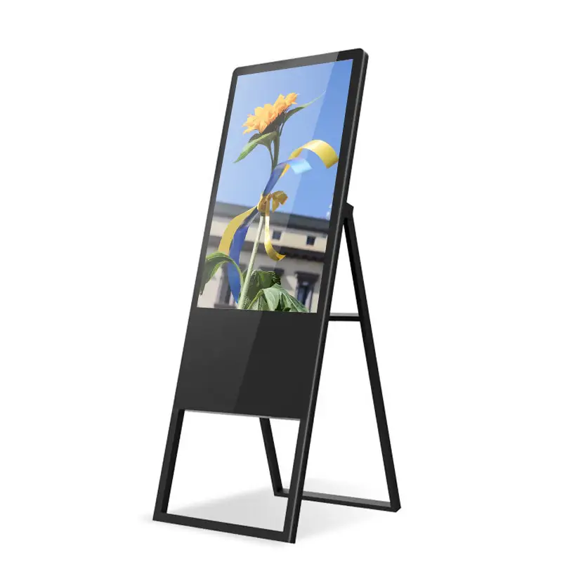 LCD portatile Digital Poster Board verticale Display da pavimento segnaletica Ultra-sottile mobile portatile Smart Screen