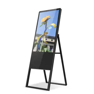 LCD portatile Digital Poster Board verticale Display da pavimento segnaletica Ultra-sottile mobile portatile Smart Screen