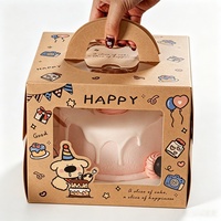 Scatola per Dolci e Pasticceria, Confezione per Torte di Compleanno con Finestra Trasparente in PET, Manico Portatile, Confezione Regalo per Festività, Stampa Logo Personalizzata